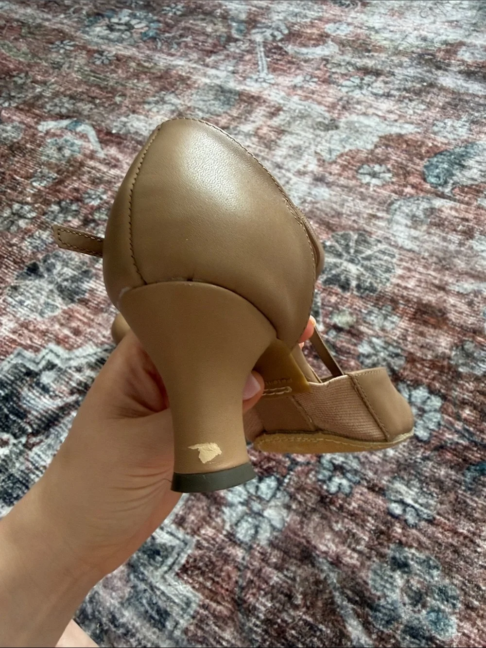 Bloch T-Strap Ankle Strap Heels in Tan